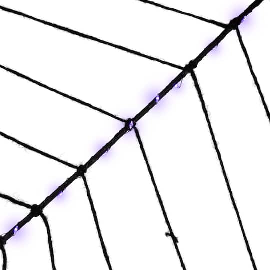 16" Lighted Purple LED Spiderweb Halloween Decoration